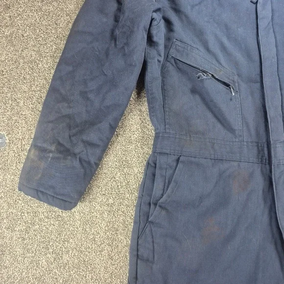 Walls Workwear Coveralls Mens Large Navy Blue Insulated Quilted Lined Winter - Picture 10 of 11
